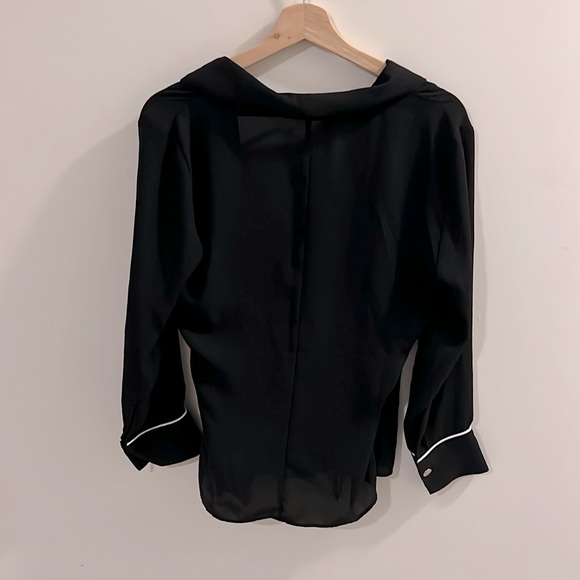 Zara Black Wrapped Blouse Size Small - Picture 5 of 7